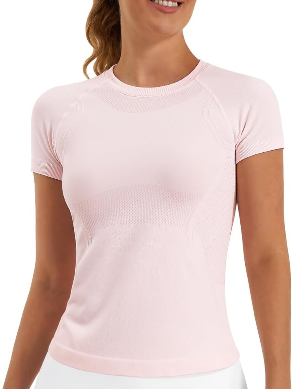 Seamless Short Sleeve Workout Tops for Women - Breathable Yoga & Gym Tees